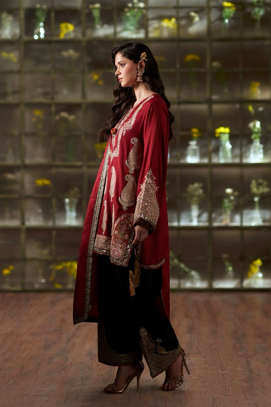 ET Premium Silk Emb 3 Piece Unstitched Suit With Chiffon Dupatta 2026
