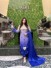 GL Premium Charmoush Silk Adda Work 3 Piece Suit