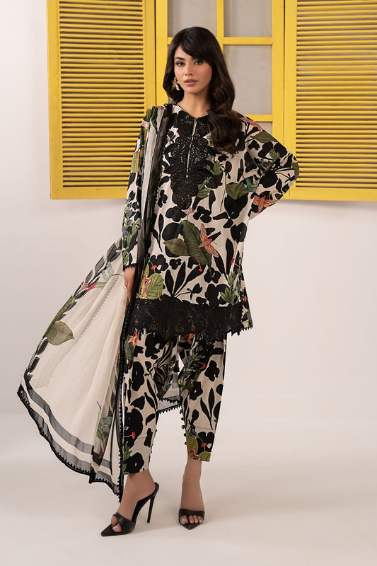MB GL-71079 Premium Printed Lawn Emb 3 Piece Unstitched Suit With Chiffon Dupatta 2026