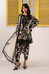 MB GL-71079 Premium Printed Lawn Emb 3 Piece Unstitched Suit With Chiffon Dupatta 2026