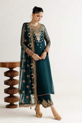 HR-028 | Luxury Chiffon 3 Piece Unstitched Bridal Suit 2026 – Heavy Adda Work