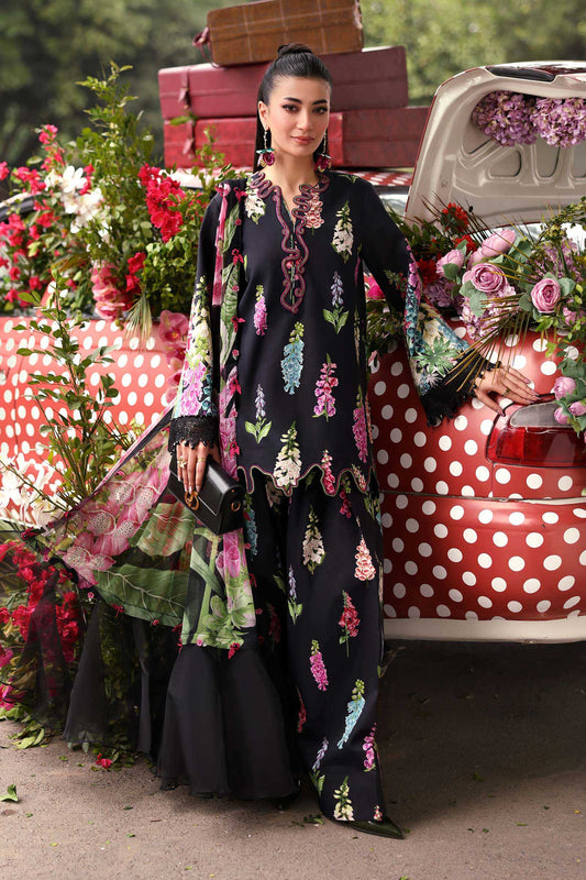 MB GL-71045 Premium Printed Lawn Emb 3 Piece Unstitched Suit With Chiffon Dupatta 2026