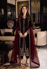 A.J GL-71012 Premium Chiffon Emb 3 Piece Unstitched Suit With Chiffon Dupatta 2026