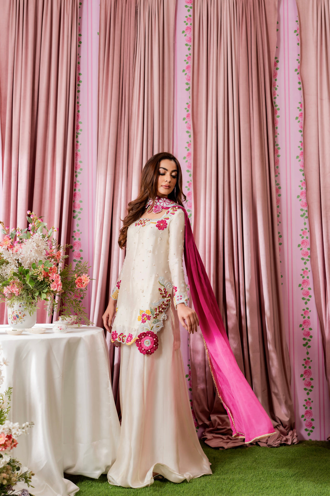 SA Premium Shamoz Silk Emb 3 Piece Suit