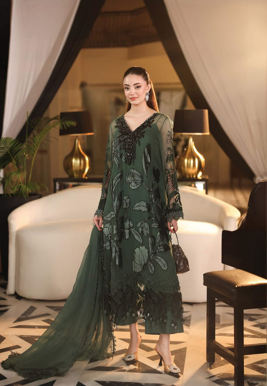 M B Hit Code Premium Chiffon 
Unstitched 03 piece suit