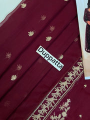 IZ GL-71077 Premium Chiffon Emb 3 Piece Unstitched Suit With Chiffon Dupatta 2026