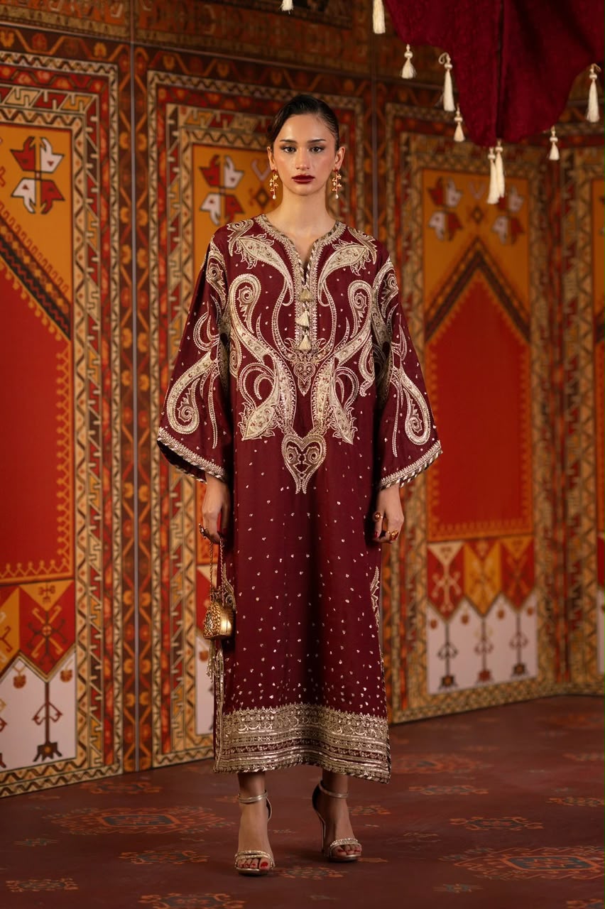 ET GL-71069 Premium Kaftan Emb 3 Piece Unstitched Suit With Silk Dupatta 2026