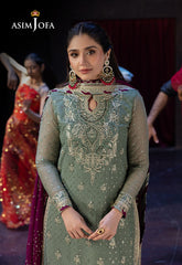 AJ Chiffon Sequence 3 Piece Unstitched Suit