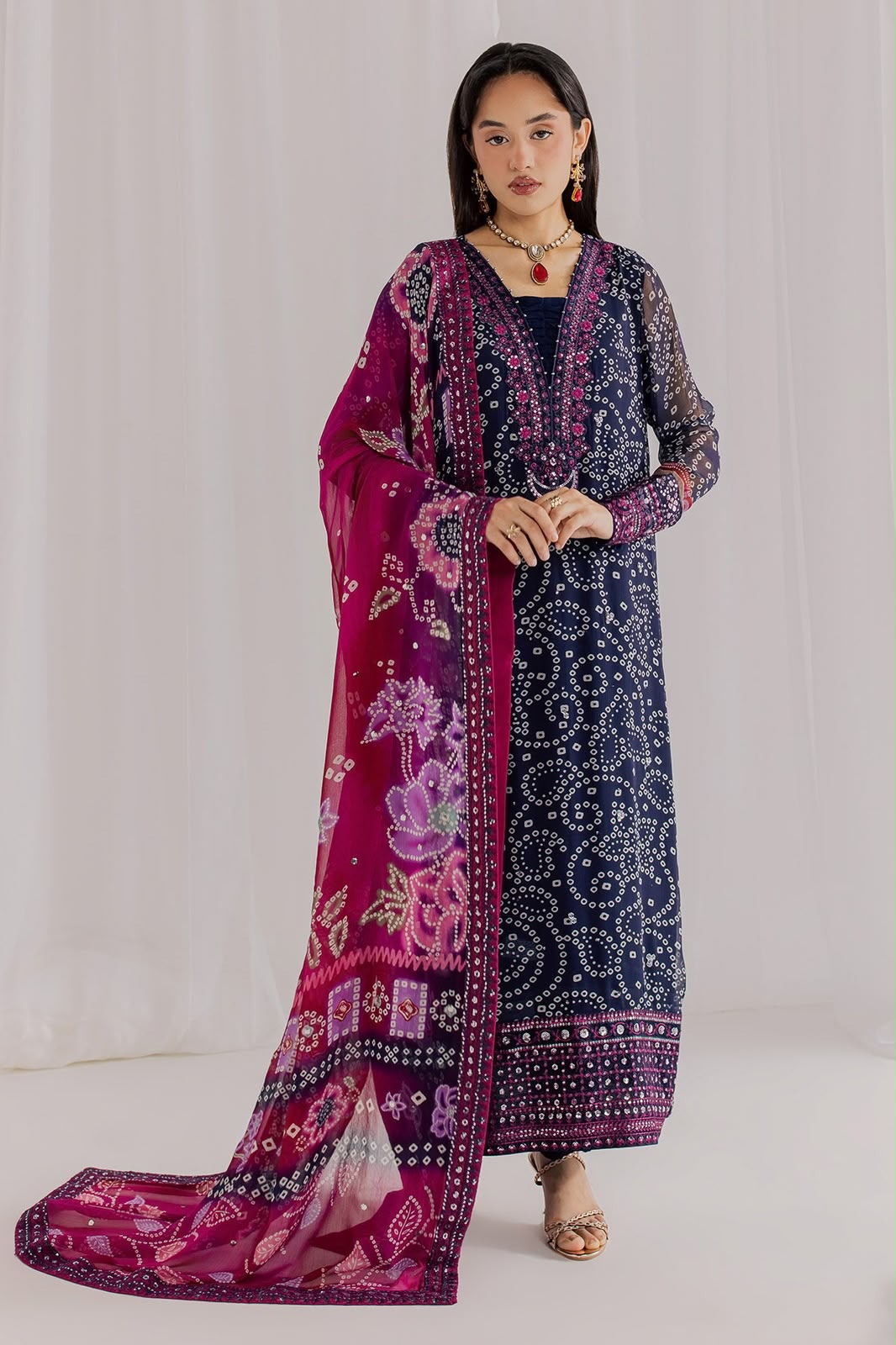 NR GL-71066 Premium Printed Chiffon Emb 3 Piece Unstitched Suit With Chiffon Dupatta 2026