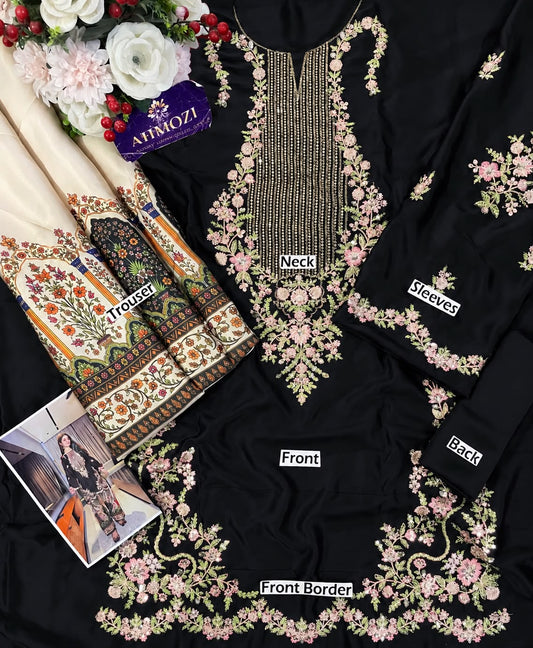 ET Kaftan Premium Shamoz Silk Emb Kaftan 2 Piece Suit