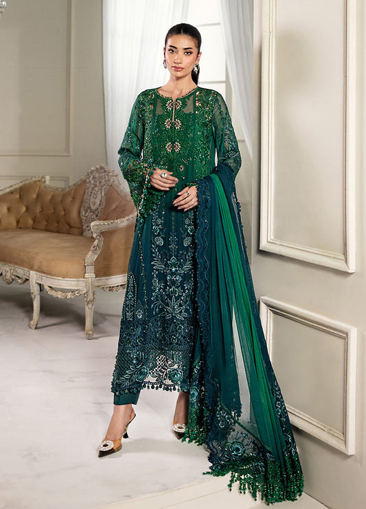 MB GL-71027 Premium Chiffon Emb 3 Piece Unstitched Suit With Chiffon Dupatta 2026