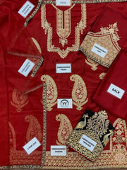 ET Premium Silk Emb 3 Piece Unstitched Suit With Chiffon Dupatta 2026