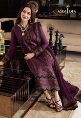 AJ GL-71057 Premium Chiffon Emb 3 Piece Unstitched Suit With Chiffon Dupatta 2026