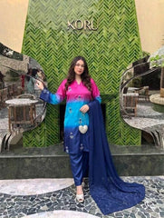 GL Premium Charmoush Silk Adda Work 3 Piece Suit