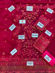 EA Premium Chiffon Emb Adda Work 3 Piece Unstitched Suit