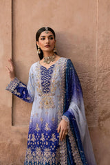 EAY-033 | Premium Chiffon 3 Piece Unstitched Suit 2026 – Crystal Adda Work