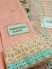MHN  GL-7109 Premium Lawn Emb Chikankari 3 Piece Unstitched Suit With Soft Cotton Net Dupatta 2026
