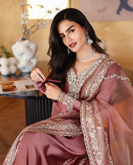 MQ Premium Shamoz Silk Emb Spangle 3 Piece Unstitched Suit