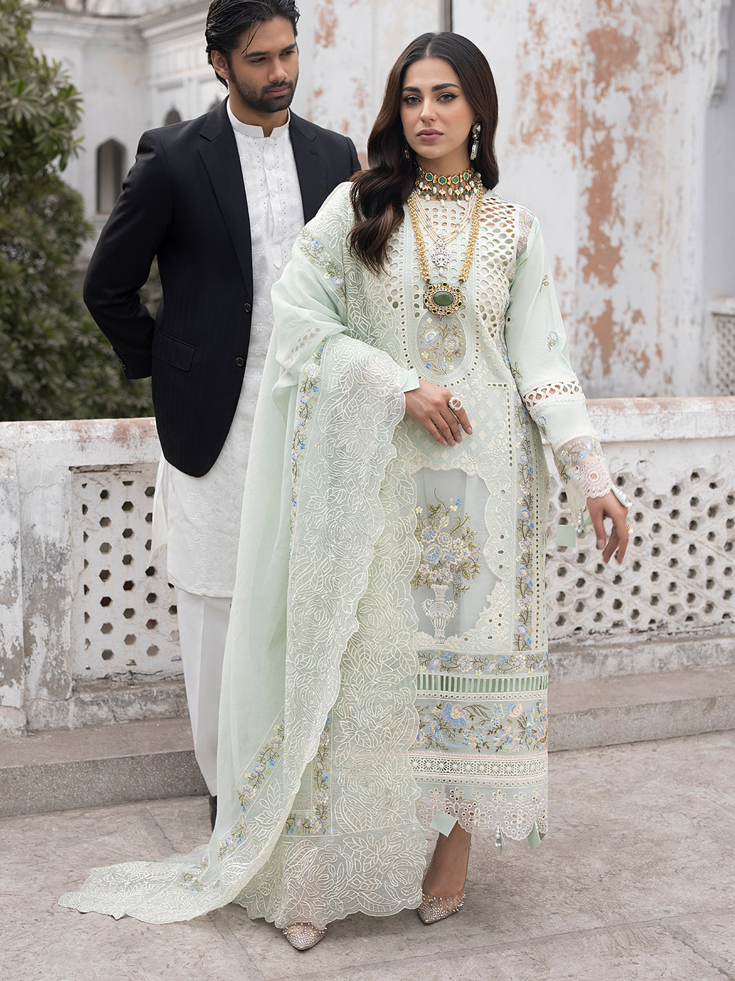 Goodluck GL-7165 Premium Lawn Cotton Chikankari Emb 3 Piece Unstitched Suit With Khaddi Net Dupatta 2026