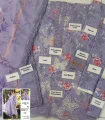 MB GL-71023 Premium Printed Lawn Emb 3 Piece Unstitched Suit With Chiffon Dupatta 2026