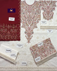 Zara Shahjahan GL-7105 Premium Luxury Lawn Chikankari 3 Piece Unstitched Suit With Embroidered Chiffon Dupatta 2026