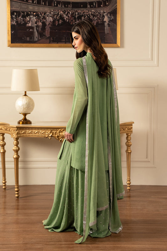 LUL-020 | Luxury Chiffon 3 Piece Unstitched Gharara Suit 2026