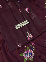ETH-022 | Premium Shamoz Silk 3 Piece Unstitched Kaftan Suit 2026