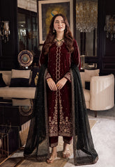 A.J GL-71011 Premium Chiffon Emb 3 Piece Unstitched Suit With Chiffon Dupatta 2026
