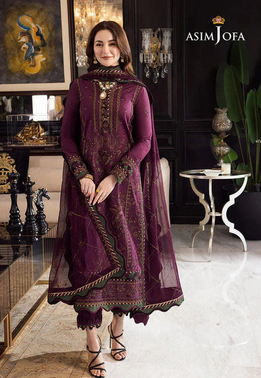 AJ GL-71057 Premium Chiffon Emb 3 Piece Unstitched Suit With Chiffon Dupatta 2026