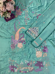 EN Kaftan Trending Article 2pcs Shamooz Silk Unstitch Suit