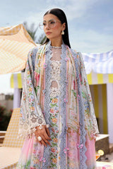 MB GL-71042 Premium Printed Lawn Emb 3 Piece Unstitched Suit With Chiffon Dupatta 2026