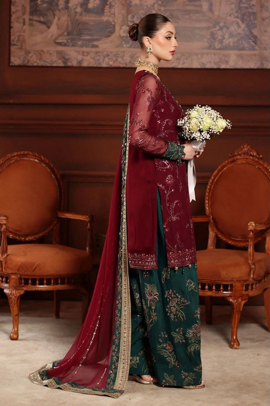 NRH-027 | Premium Chiffon 3 Piece Unstitched Suit 2026 – Sequin Work