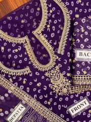BR GL-71063 Premium Chiffon Emb 3 Piece Unstitched Suit With Chiffon Dupatta 2026