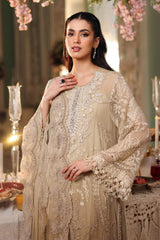 MB GL-7154 Premium Chiffon Emb 3 Piece Unstitched Suit With Chiffon Dupatta 2026
