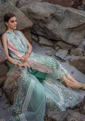 CR GL-71043 Premium Lawn Cotton Emb 3 Piece Unstitched Suit With Organza Dupatta 2026