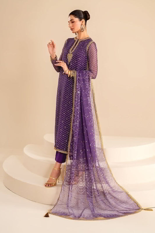 BR GL-71063 Premium Chiffon Emb 3 Piece Unstitched Suit With Chiffon Dupatta 2026