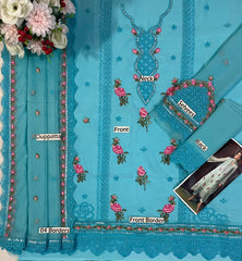 BR GL-71034 Premium Chiffon Emb 3 Piece Unstitched Suit With Chiffon Dupatta 2026