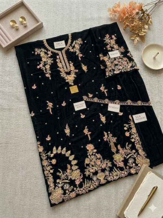 Kaftan Premium Silk Emb Kaftan 2 Piece Unstitched Suit