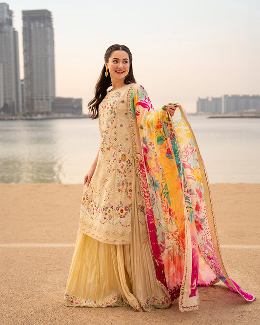 FS GL-71038 Premium Cotton Emb 3 Piece Unstitched Suit With Chiffon Dupatta 2026