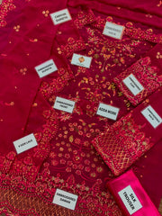 EA Premium Chiffon Emb Adda Work 3 Piece Unstitched Suit