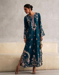 Premium Silk Emb Kaftan 2 Piece Unstitched Suit
