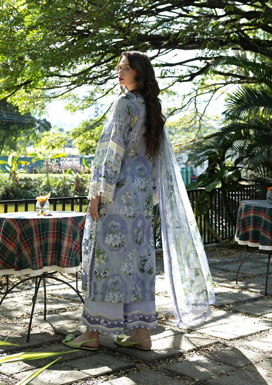 EF GL-71044 Premium Printed Lawn Emb 3 Piece Unstitched Suit With Chiffon Dupatta 2026