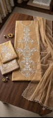 MR  GL-71032 Premium Charmuse Silk Emb 3 Piece Unstitched Suit With Chiffon Dupatta 2026