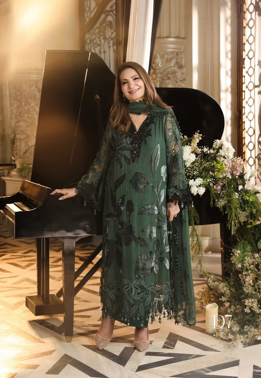 M B Hit Code Premium Chiffon 
Unstitched 03 piece suit