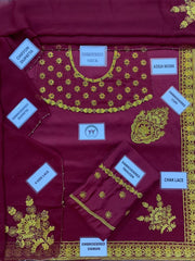 Murk Premium Shamoz Silk Emb 3 Piece Unstitched Suit