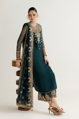 HR-028 | Luxury Chiffon 3 Piece Unstitched Bridal Suit 2026 – Heavy Adda Work