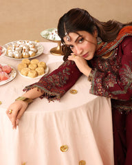 AJ GL-71039 Premium Chiffon Emb 3 Piece Unstitched Suit With Chiffon Dupatta 2026
