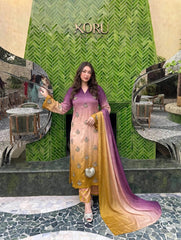 Goodluck Premium Charmoush Silk Adda Work 3 Piece Suit