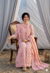 MHN  GL-7109 Premium Lawn Emb Chikankari 3 Piece Unstitched Suit With Soft Cotton Net Dupatta 2026