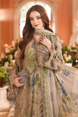 MB-020 | Luxury Chiffon 3 Piece Unstitched Suit 2026 – 3D Floral Adda Work